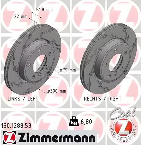 Гальмівний диск BMW Z4, ZIMMERMANN (150128853)