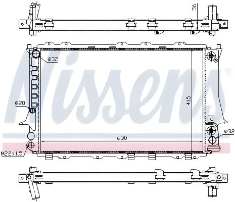 Радиатор охлаждения двигателя AUDI 100, NISSENS (60480)