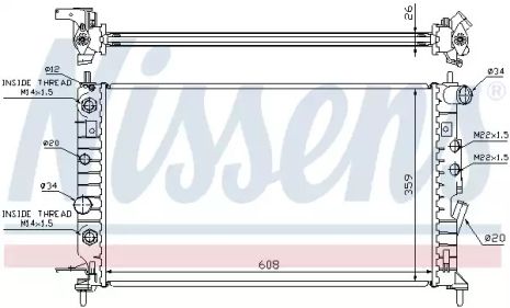 Радиатор охлаждения двигателя VAUXHALL VECTRA, OPEL VECTRA, NISSENS (63078)