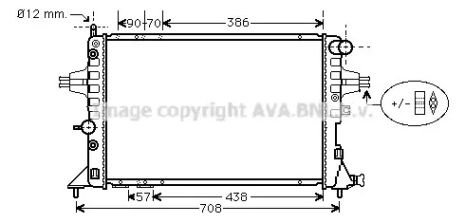 Радіатор охолодження двигуна Vauxhall Astra, Opel Astra, охолодження Ava (OLA2253)