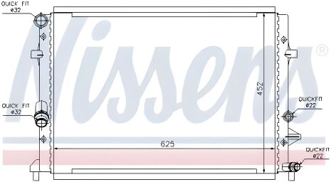 Радиатор охлаждения двигателя SKODA YETI, VW BEETLE, NISSENS (65295)