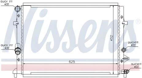 Радиатор охлаждения двигателя SKODA YETI, VW BEETLE, NISSENS (Модель 65295)