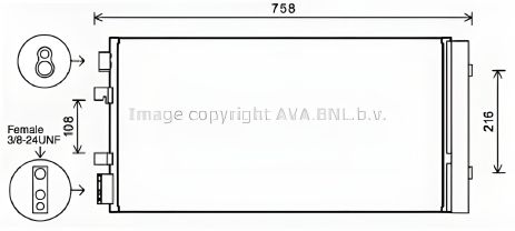 Конденсор кондиционера для RENAULT MEGANE, AVA COOLING (RTA5483D)