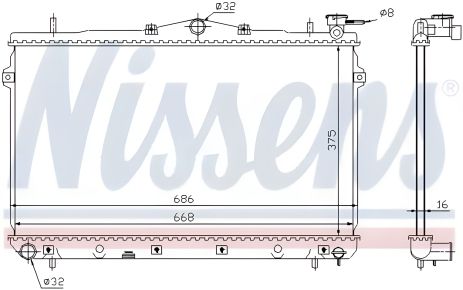 Охолодження двигуна, радіатор HYUNDAI LANTRA, NISSENS (62298) Охолодження двигуна, радіатор HYUNDAI LANTRA, NISSENS (62298)