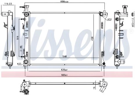 Радиатор охлаждения двигателя NISSENS для KIA CERATO (66778)