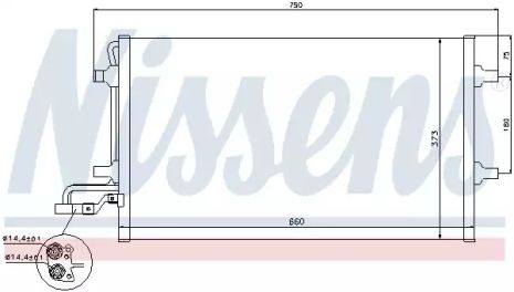 Радіатор, конденсор кондиціонера VOLVO C30, NISSENS (940086)