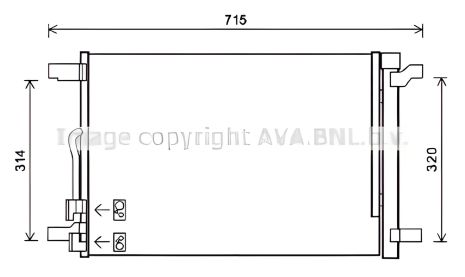 Конденсор-радіатор кондиціонера SKODA SUPERB, SEAT LEON, AVA COOLING (VNA5335D)