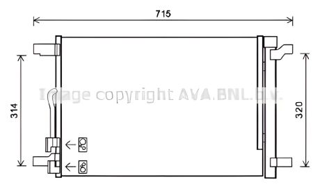 Конденсор-радіатор кондиціонера SKODA SUPERB, SEAT LEON, AVA COOLING (VNA5335D)