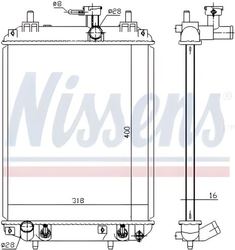 Двигательный радиатор для SUBARU JUSTY, DAIHATSU SIRION, NISSENS (617548)