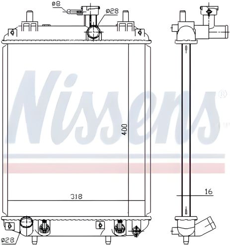Двигательный радиатор для SUBARU JUSTY, DAIHATSU SIRION, NISSENS (617548) Двигательный радиатор для SUBARU JUSTY, DAIHATSU SIRION, NISSENS (617548)