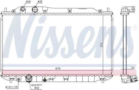 Радіатор охолодження двигуна для HONDA CIVIC, NISSENS (681384) Радіатор охолодження двигуна для HONDA CIVIC, NISSENS (681384)