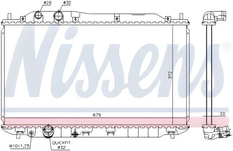 Радіатор охолодження двигуна для HONDA CIVIC, NISSENS (681384)