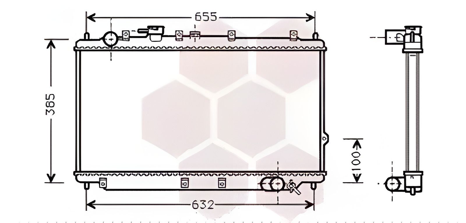 Радиатор двигателя для KIA SHUMA, Van Wezel (83002016) Радиатор двигателя для KIA SHUMA, Van Wezel (83002016)