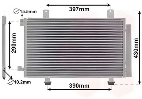 Конденсорный радиатор кондиционера для SUZUKI SX4 и FIAT SEDICI, Van Wezel (52005090) Конденсорный радиатор кондиционера для SUZUKI SX4 и FIAT SEDICI, Van Wezel (52005090)