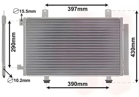 Конденсорный радиатор кондиционера для SUZUKI SX4 и FIAT SEDICI, Van Wezel (52005090)