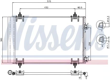 Конденсор для кондиціонера DS DS, CITROËN C4, NISSENS (94826)