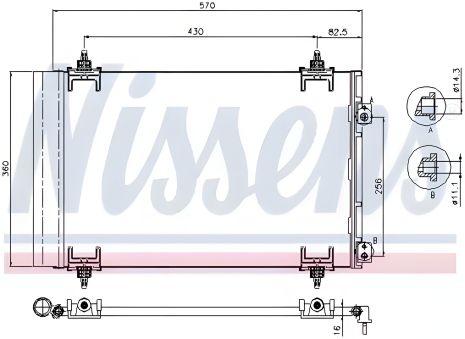 Конденсор для кондиціонера DS DS, CITROËN C4, NISSENS (94826)