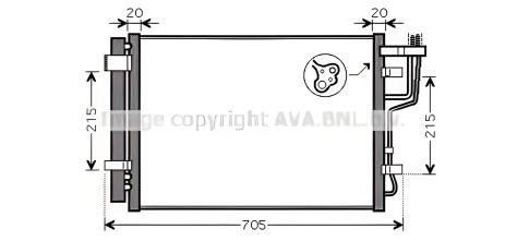 Конденсор кондиціонера радіатор HYUNDAI ELANTRA, AVA COOLING (HY5183D) Конденсор кондиціонера радіатор HYUNDAI ELANTRA, AVA COOLING (HY5183D)