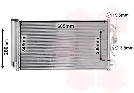 BMW i8, радіатор-конденсор кондиціонера Van Wezel (06005434)