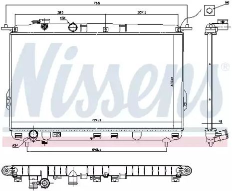 Радіатор охолодження двигуна HYUNDAI XG, NISSENS (67026)