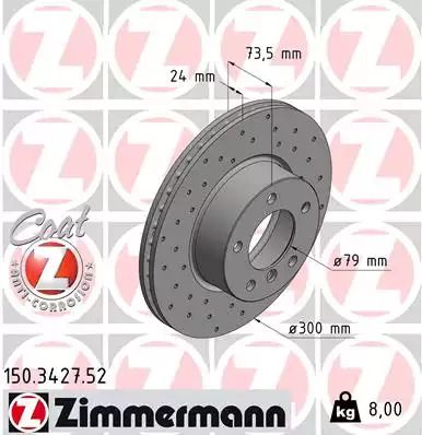 Диск тормозной BMW (BRILLIANCE), ZIMMERMANN (150342752)