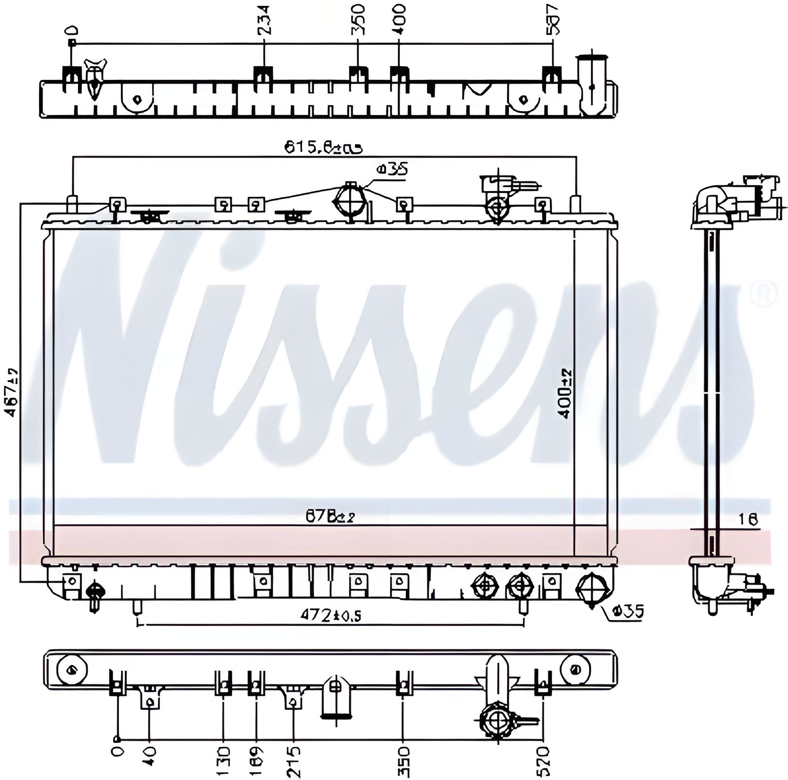 Эффективный радиатор охлаждения двигателя для HYUNDAI SONATA, NISSENS (67006) Эффективный радиатор охлаждения двигателя для HYUNDAI SONATA, NISSENS (67006)
