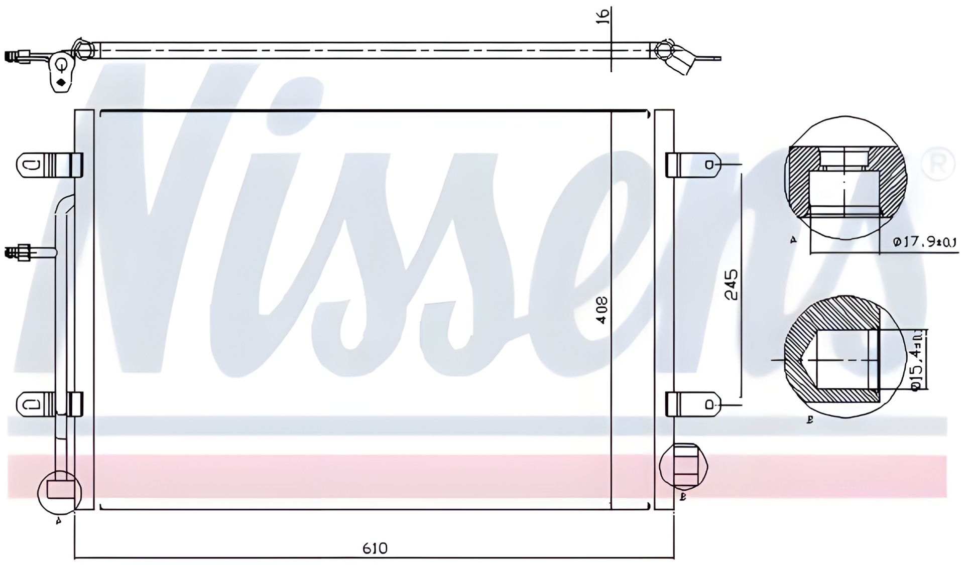 Конденсор кондиціонера SEAT EXEO, AUDI A4, NISSENS (94851) Конденсор кондиціонера SEAT EXEO, AUDI A4, NISSENS (94851)