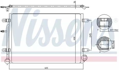 Радіатор, конденсор кондиціонера SEAT EXEO, AUDI A4, NISSENS (94851)