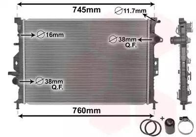 Радиатор охлаждения двигателя LAND ROVER, FORD C-MAX, Van Wezel (18002425)