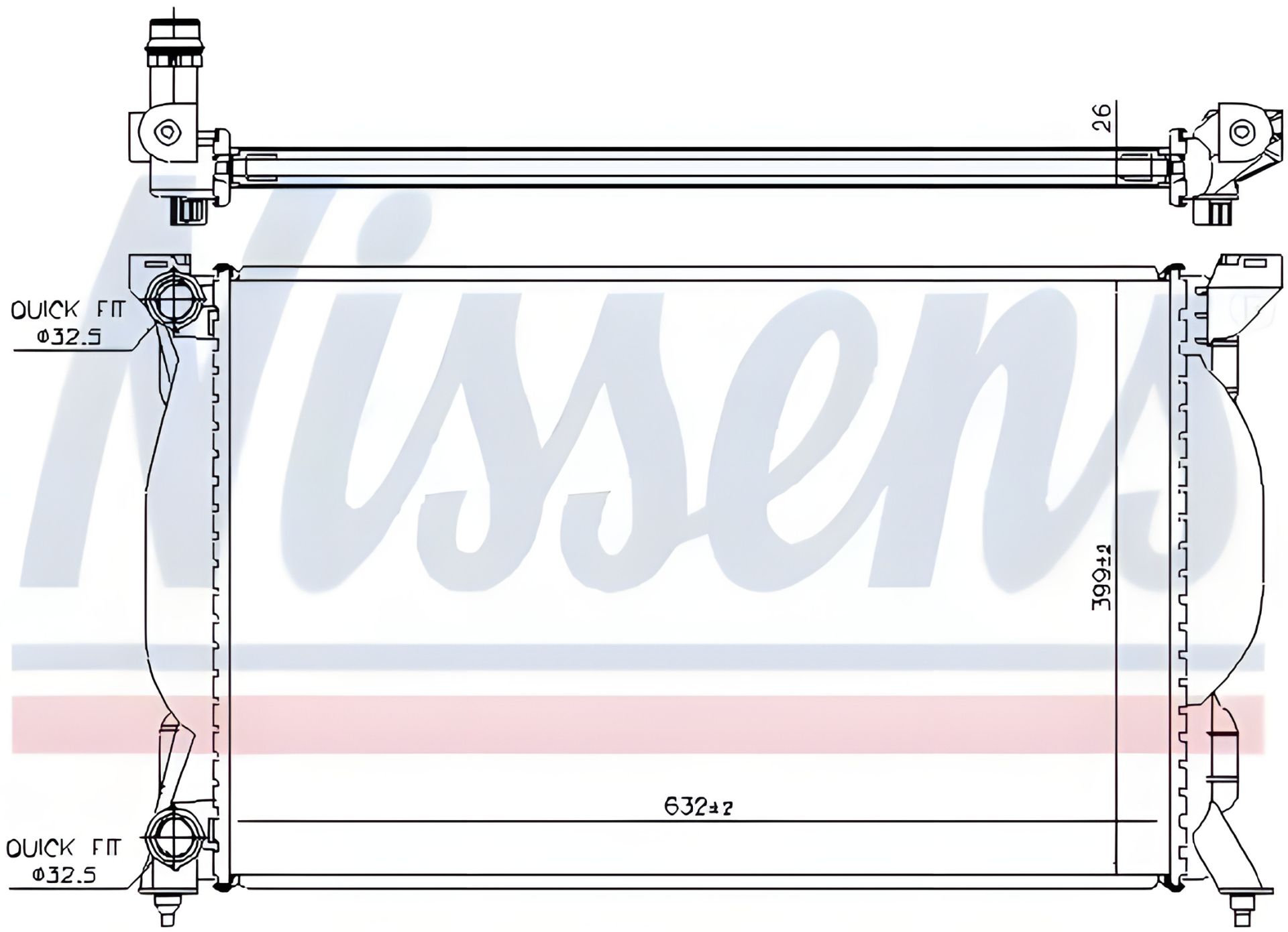 Двигательный радиатор охлаждения SEAT EXEO, AUDI A4, NISSENS (60304A) Двигательный радиатор охлаждения SEAT EXEO, AUDI A4, NISSENS (60304A)