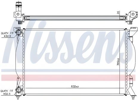 Радіатор охолодження двигуна для SEAT EXEO, AUDI A4, NISSENS (60304A)