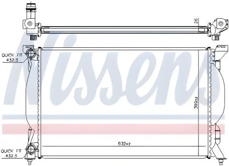 Радіатор охолодження двигуна для SEAT EXEO, AUDI A4, NISSENS (60304A) Радіатор охолодження двигуна для SEAT EXEO, AUDI A4, NISSENS (60304A)
