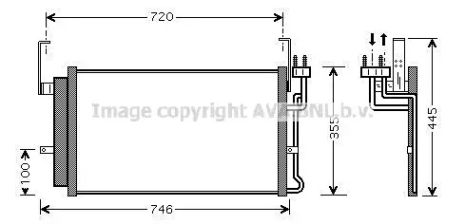 Радіатор, конденсор кондиціонера HYUNDAI SANTA FE, AVA COOLING (HY5084D)