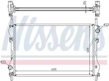 Радіатор охолодження двигуна FORD TRANSIT, NISSENS (62044A)