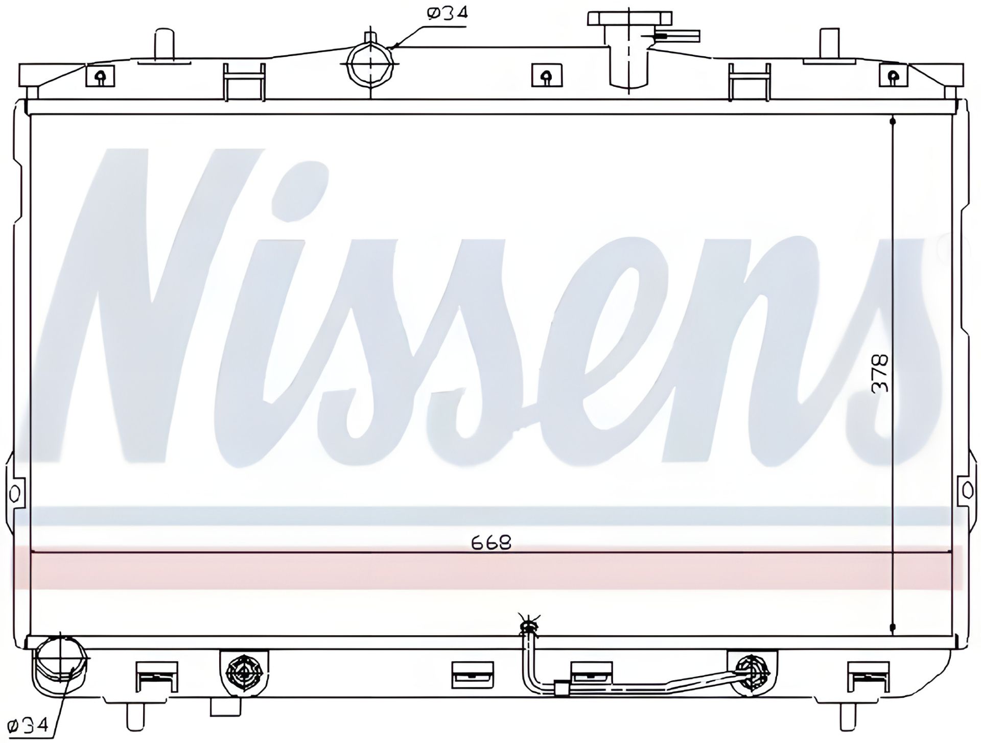 Радіатор двигуна охолодження HYUNDAI TIBURON, NISSENS (67489) Радіатор двигуна охолодження HYUNDAI TIBURON, NISSENS (67489)