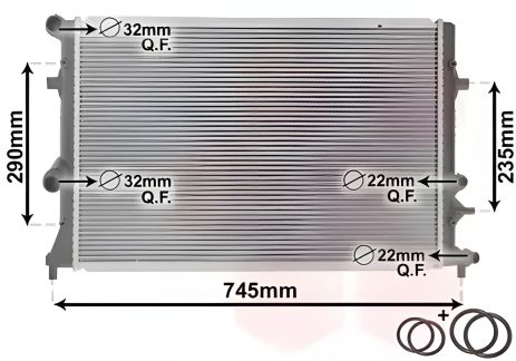 Радіатор охолодження двигуна AUDI A3, SKODA YETI, Van Wezel (58002289) Радіатор охолодження двигуна AUDI A3, SKODA YETI, Van Wezel (58002289)