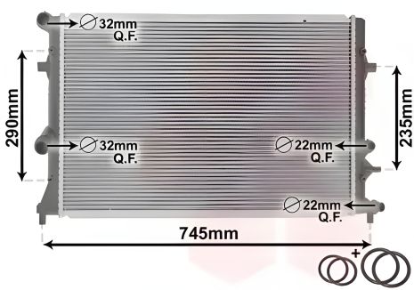 Радіатор охолодження двигуна AUDI A3, SKODA YETI, Van Wezel (58002289)
