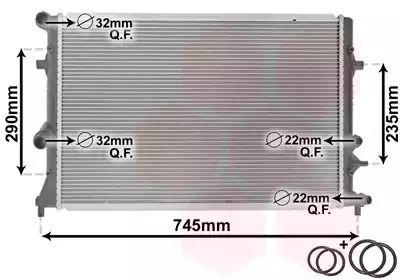 Радіатор охолодження двигуна AUDI A3, SKODA YETI, Van Wezel (58002289)