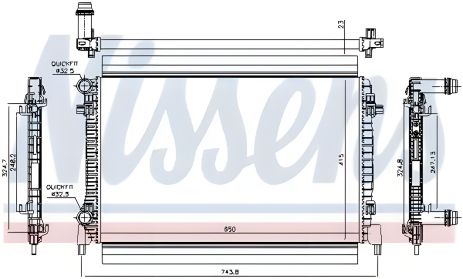 Радиатор охлаждения двигателя SKODA FABIA, VW GOLF, NISSENS (65327)
