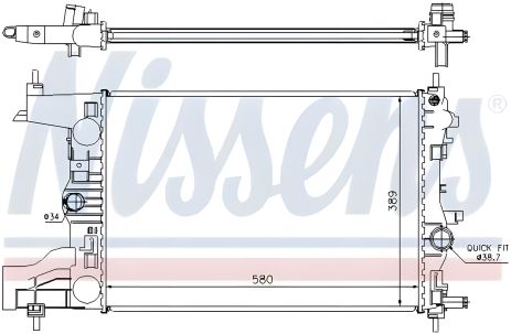 Охолодження радіатор двигуна VAUXHALL ASTRA, OPEL ASTRA, NISSENS (630726) Охолодження радіатор двигуна VAUXHALL ASTRA, OPEL ASTRA, NISSENS (630726)