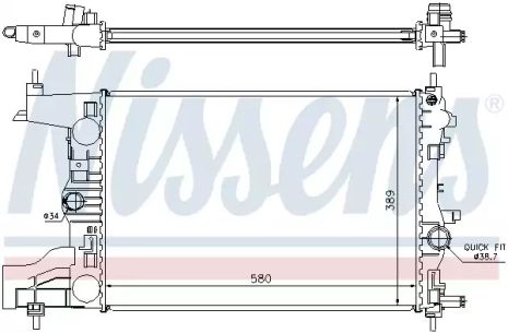 Радіатор охолодження двигуна VAUXHALL ASTRA, OPEL ASTRA, NISSENS (630726)