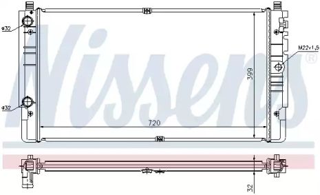 Радиатор охлаждения двигателя VW TRANSPORTER, NISSENS (65238A)