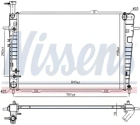 Охолоджуючий радіатор KIA SPORTAGE, HYUNDAI TUCSON, NISSENS (675015)