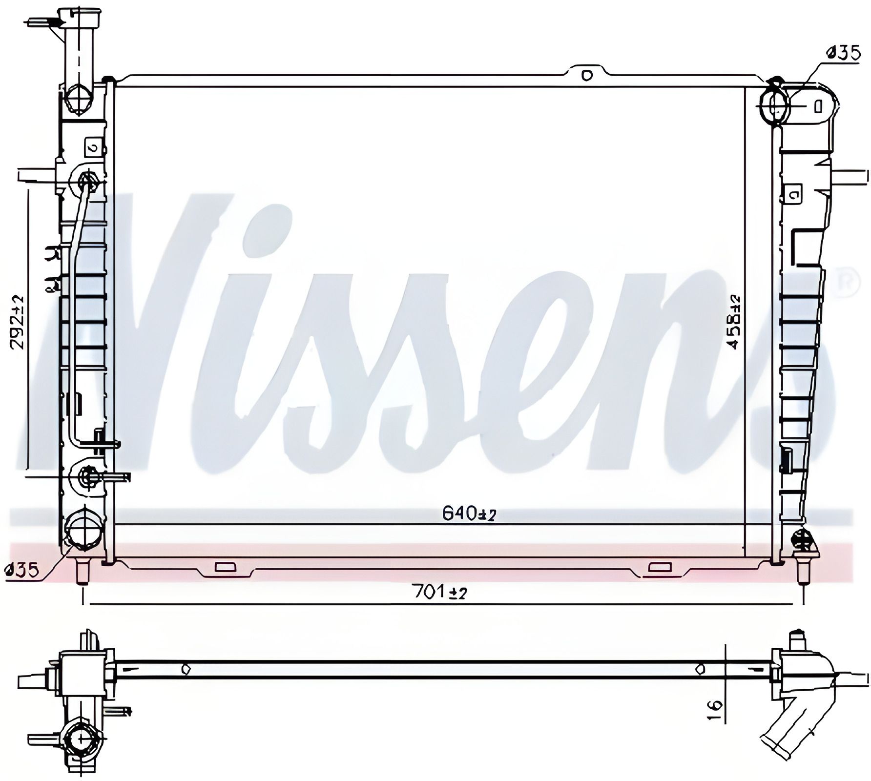 Авторадиатор KIA SPORTAGE, HYUNDAI TUCSON, NISSENS (675015) Авторадиатор KIA SPORTAGE, HYUNDAI TUCSON, NISSENS (675015)