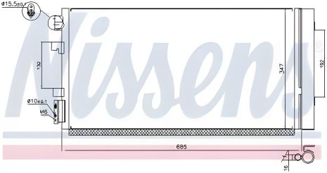 Радіатор, конденсор кондиціонера RENAULT MEGANE, NISSENS (940259)