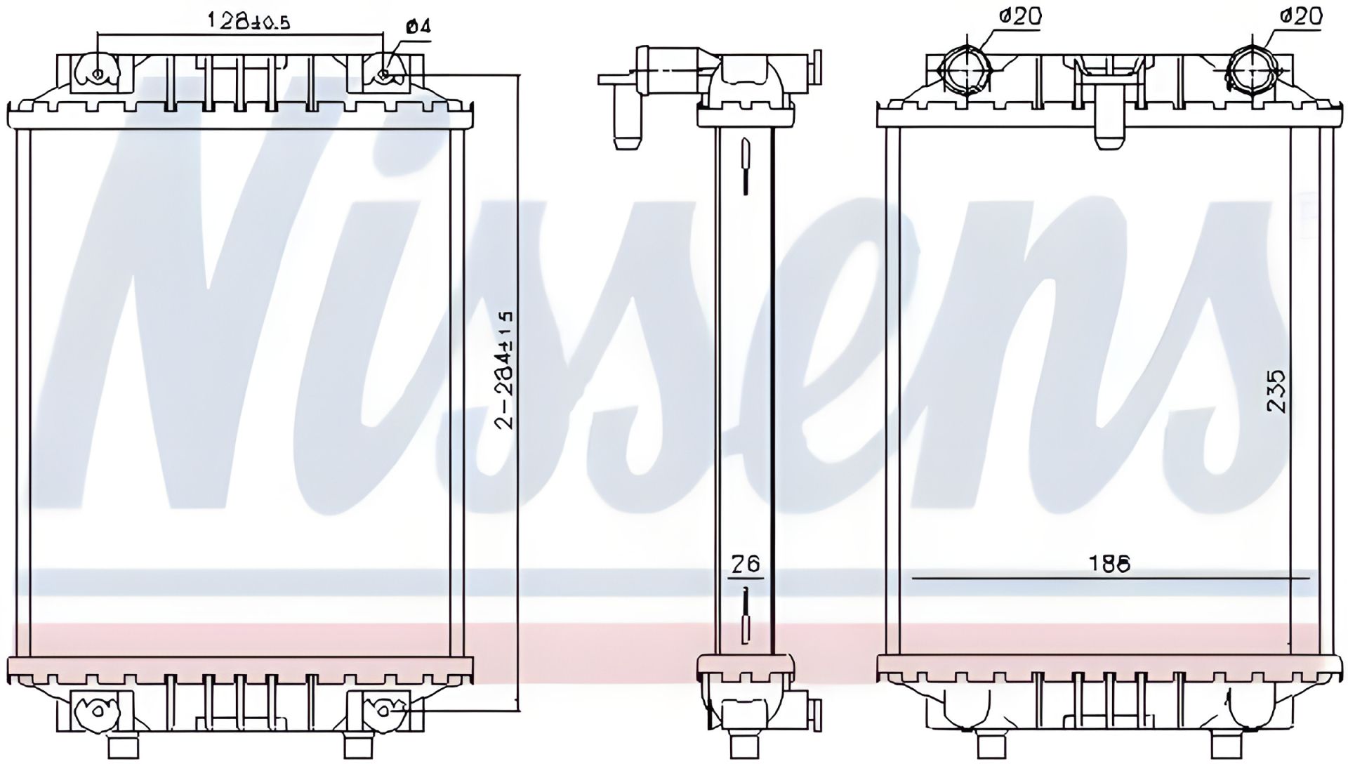 Радиатор охлаждения двигателя для AUDI A8, NISSENS (60351) Радиатор охлаждения двигателя для AUDI A8, NISSENS (60351)