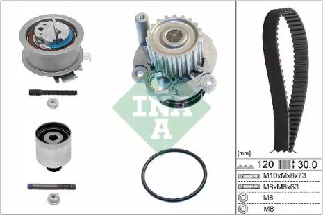 Помпа + комплект ременя ГРМ SKODA SUPERB, SEAT ALTEA, INA (530020132)