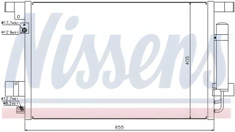 PEUGEOT 4008 радіатор, конденсор кондиціонера, CITROËN C4, NISSENS (940029)