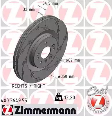 Диск тормозной MERCEDES-BENZ GL-CLASS, ZIMMERMANN (400364955)