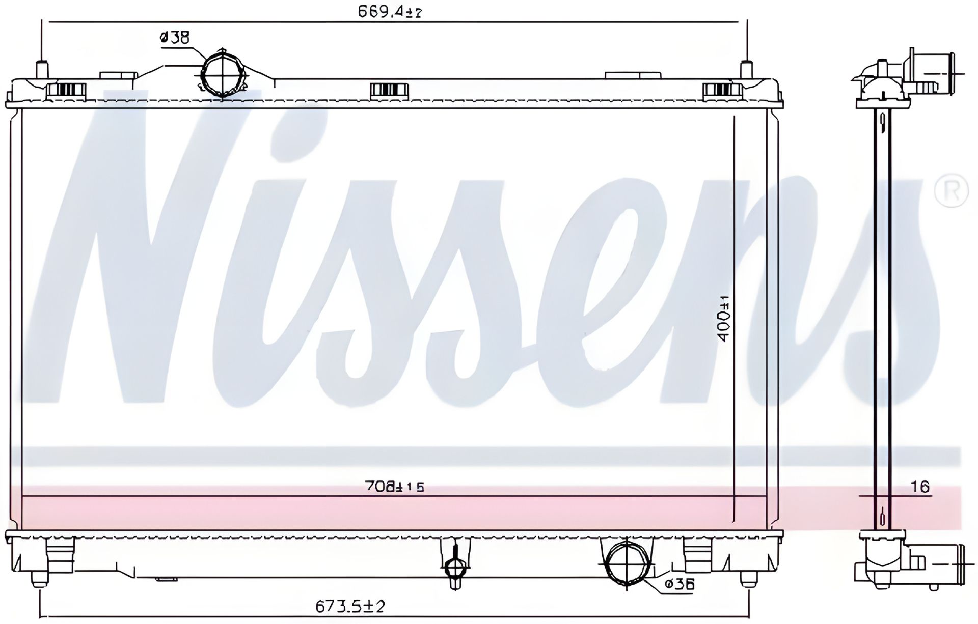 Двигательный радиатор охлаждения LEXUS GS, NISSENS (646856) Двигательный радиатор охлаждения LEXUS GS, NISSENS (646856)